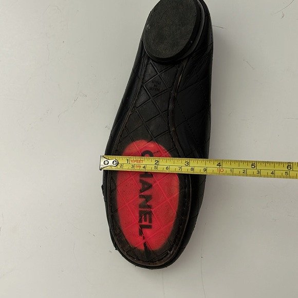 CHANEL Cambon Line Flat Shoes Leather Enamel Coco Mark CC Logo Size 7.5 Black - Picture 16 of 16